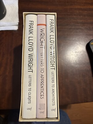 Frank Lloyd Wright /Letters to Apprentices - Clients - Architects ~ 3 BKS in DJ
