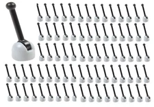 ☀️Lego 100x Light Bluish Gray Small Bases with Black Levers Black Antenna