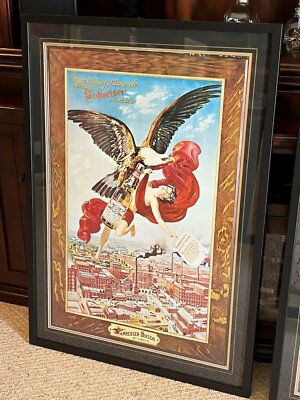Vintage Original Anheuser Busch Budweiser To The Gods Beer Poster