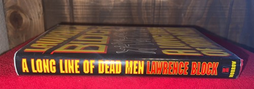 Signed Autographed 1st Edition Book A Long Line of Dead Men by Lawrence Block - Foto 3 di 18