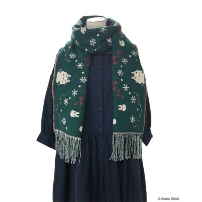 Studio Ghibli My Neighbor Totoro Scarf Stole with Button Snow