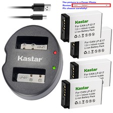 Kastar Battery Dual USB Charger for Canon LP-E17 LPE17  Canon Rebel T7i T6s T6i