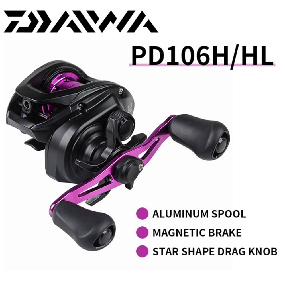 Daiwa ベイトリール ブラック パープル 7.3 ダイワ PD106 US 2022 DAIWA PD106 Fishing Baitcasting Reel 7.3:1 High Speed 3