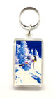 Vintage New York Snow Skier Thermometer Keyring Keychain — photo 1