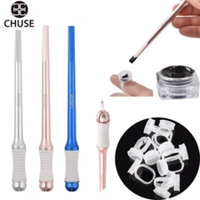 Pigment Rings Tattoo Ink Cup + Microblading Pen Needle Holder 4 Microblades SPMU