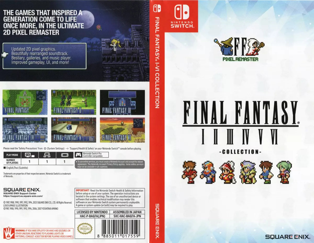 Final Fantasy Pixel Remaster Collection I - VI Nintendo Switch