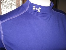 Under Armour Women Purple Coldgear Mock Turtleneck Cold Gear Fitted Small Sm