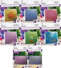 GEMINI - 5 x 7" or 6 x 6" 3D Embossing Folders Christmas by Crafters Companion