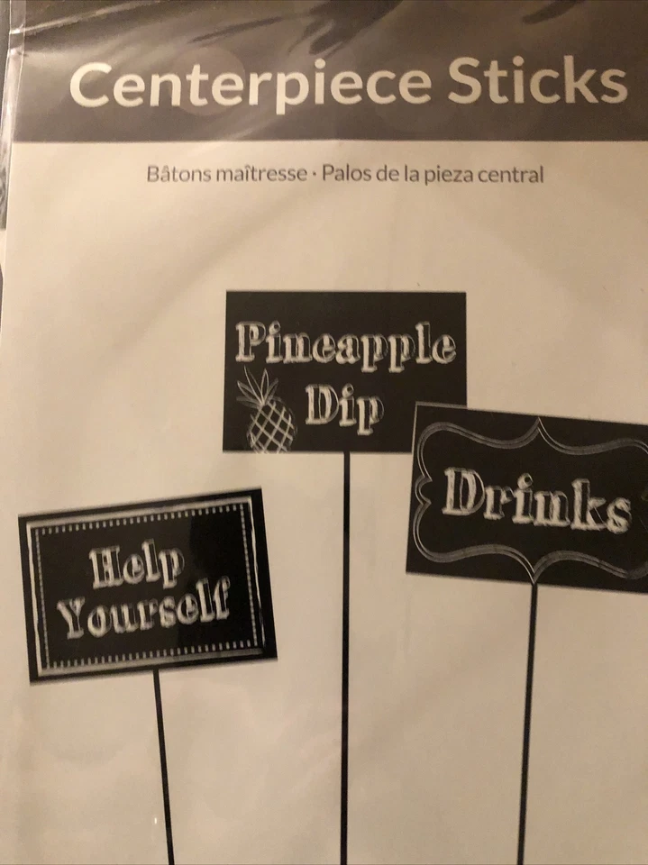 3 ct Chalkboard Centerpiece Sticks Signs 4" x 6" DIY plain use chalk to create - Image 2 of 3