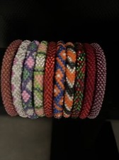 10 SET - Bracelet- Made in NEPAL - 100 Handmade seed beaded Bangle Gift