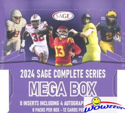 2024 Sage Football HUGE EXCLUSIVE Factory Sealed MEGA Box-4 AUTOS+92 ROOKIES!