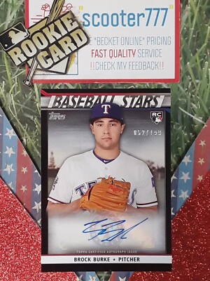 2020 Topps BASEBALL STARS~ BROCK BURKE (RC)《''BLACK'' AUTO》#/199~RANGERS   ANGELS
