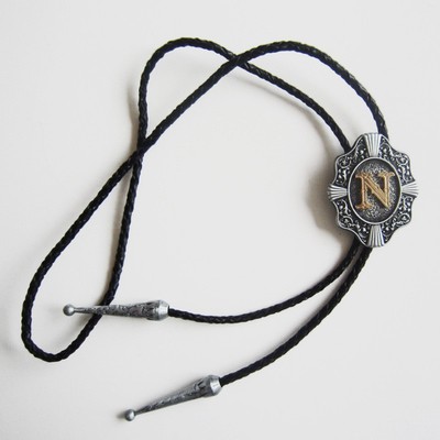 Metal Bolo Tie Western Cowboy Double Gun Design Nickel Plated Iron