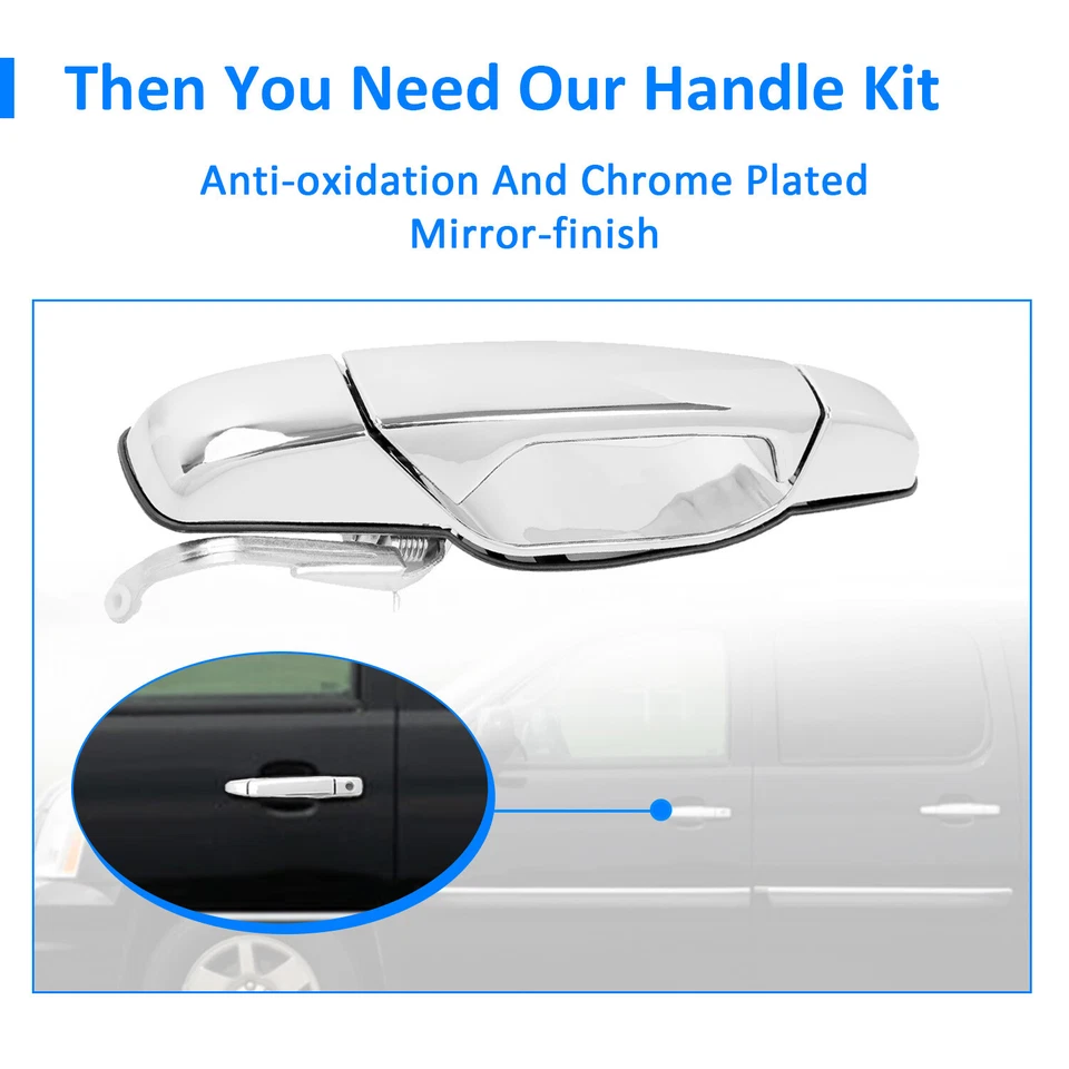 Door Handle Front Rear 4PCS For Chevy Silverado Tahoe GMC Sierra Denali 2007-14 — 第 4/4 张图片