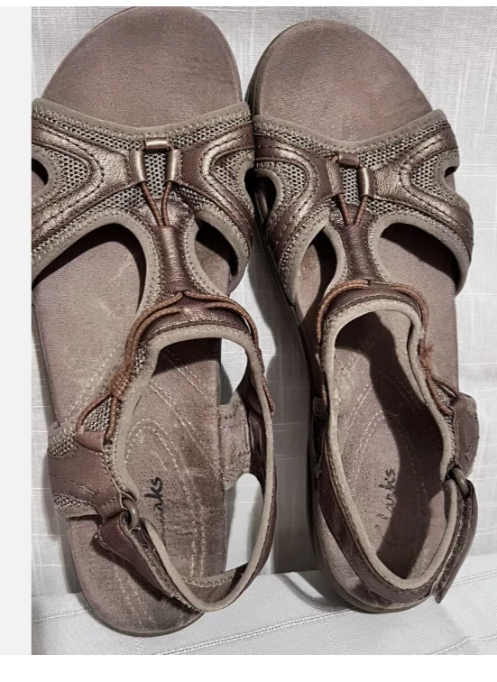 Sandali Clarks Wave passeggio sport escursionismo acqua gancio e passante tacco piatto 8 M