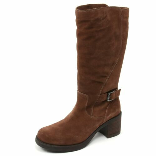 Bottes Femme Marron Avec Dentelle En Coton - Pointure 39 - Talons Plats - Comme Neuf