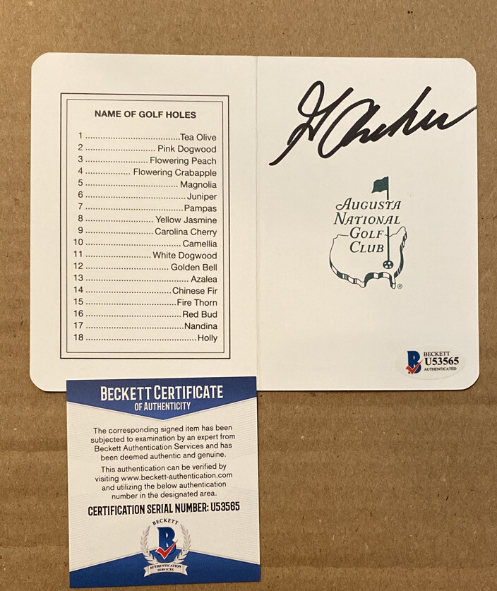 George Archer Signed Augusta National Scorecard Beckett Certified 
