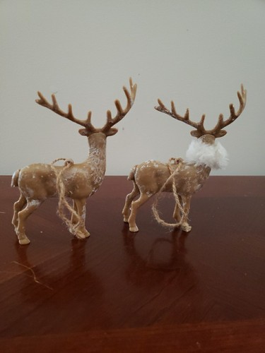 (2) Figurina renna scintillante unica vintage da collezione 5 pollici 3 - Foto 2 di 5