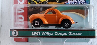 AUTO WORLD TJET CARS N COFFEE 1941 WILLYS COUPE GASSER ORANGE HO SLOT CAR NOS