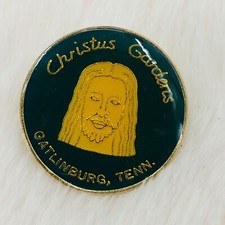 Vtg Christus Gardens Gatlinburg TN Souvenir Enamel Lapel Pin