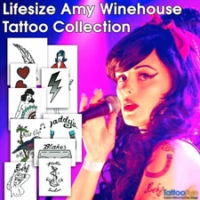 Amy Winehouse SET : (Full Size Tattoos) - FAST DELIVERY |