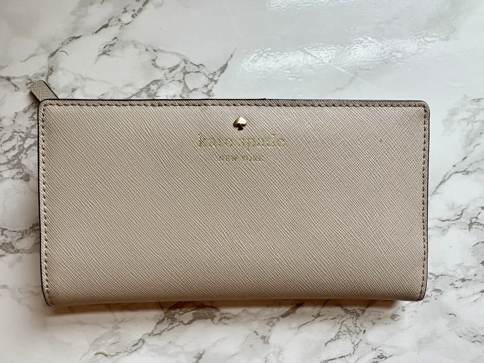Kate Spade Staci Large Slim Bifold Wallet - Tan Used - Image 2 of 4