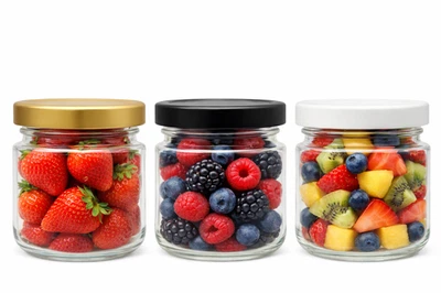 Sturzgläser 106 ml mit Schwarz Deckel Marmeladengläser Einmachgläser Einweckglas - Bild 1 von 4