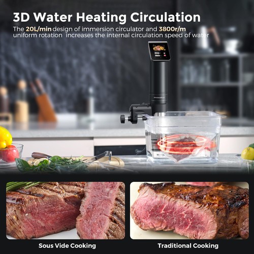 WIFI Sous Vide Cooker: Ultra-Quiet Sous-vide Cooking Machine 1100 Watts Stain... - Picture 7 of 9