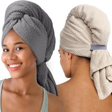 Extra Lar Microfiber Hair Towel for Women Long, Curly, Thi