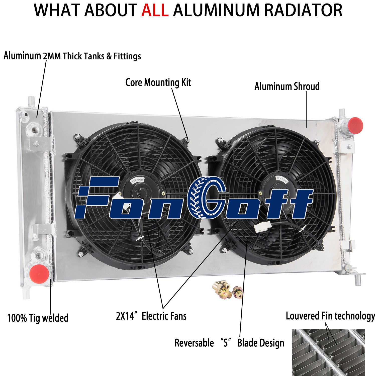 3-Row Radiator+Shroud Fan For Ford F150 F250/F350 Lincoln Navigator 5.4L 99-2004
