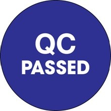 2" Circle - "QC Passed" Blue Labels-500 per Roll
