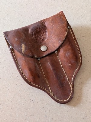 Boy Scout Schrade Utensil set Leather Case for Belt BSA Logo Spoon Fork Knife