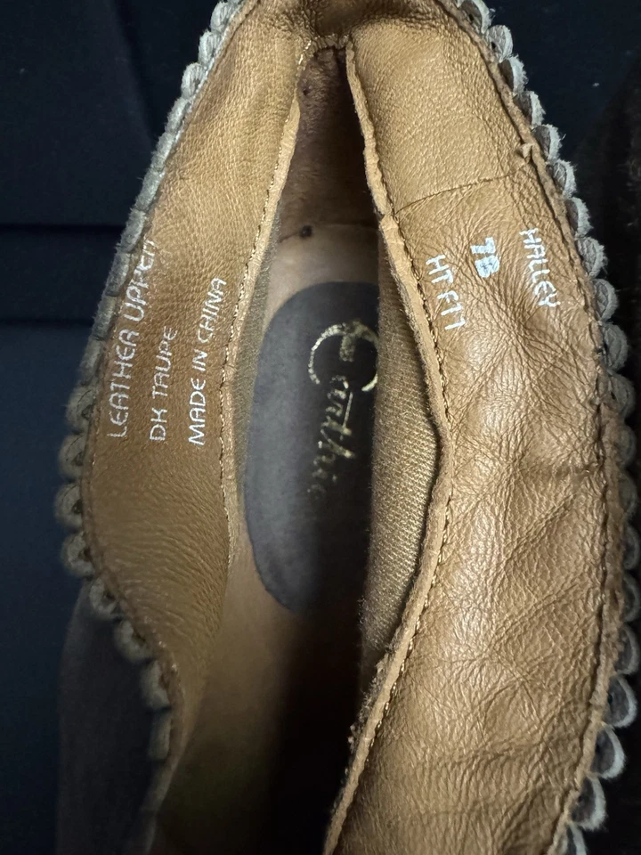 Earthies Botines Halley Cómodos Marrón Gamuza Cuero Tacón Botines Mujer EE. UU. 7 B Foto 3 de 4