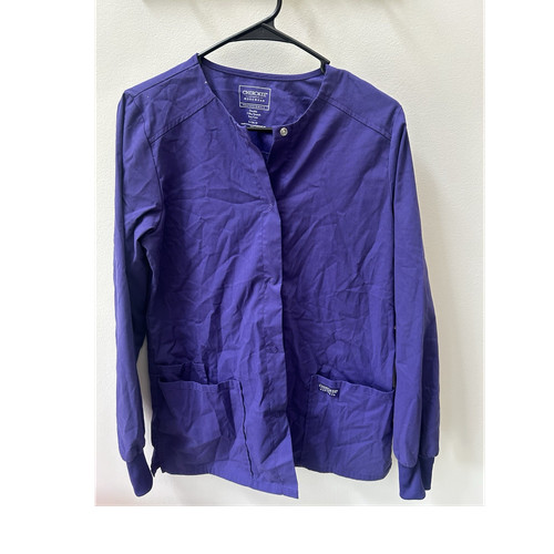 Cherokee Workwear Professionals Purple Solid Medical Scrub Top S Women’s