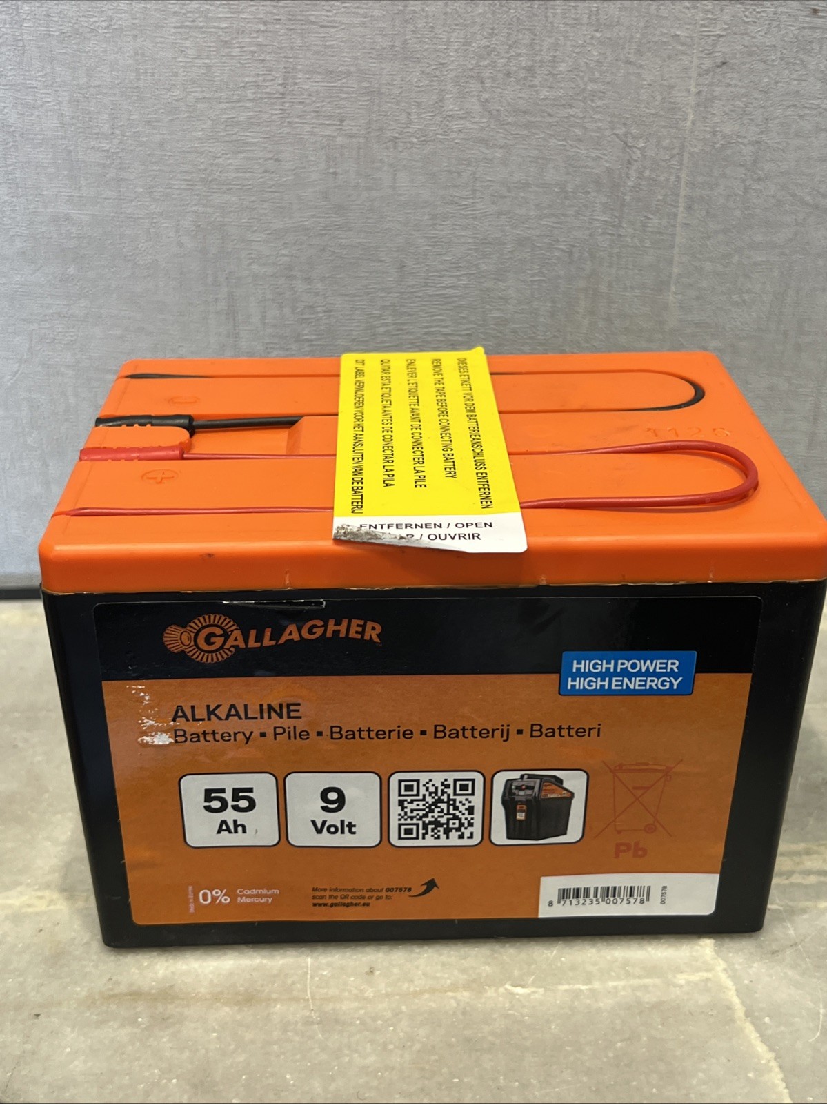 Gallagher Powerpack Electric Fence Battery 9V 55Ah