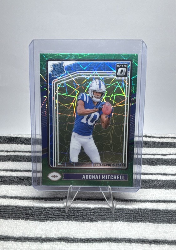 2024 Panini Donruss Optic - Rated Rookie Adonai Mitchell #203 Green Velocity...