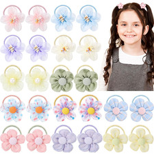 24 Pcs Toddler Hair Ties, Girls Accessories Baby Flower Ties, Little Girls Acces