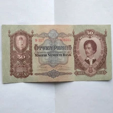 1932 HUNGARY Otven "50 PENGO" Note PRE-WORLD WAR II H01-EN