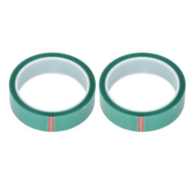 2PCS High Temperature Tape PET 0.06mm 25mm 33meter Grün