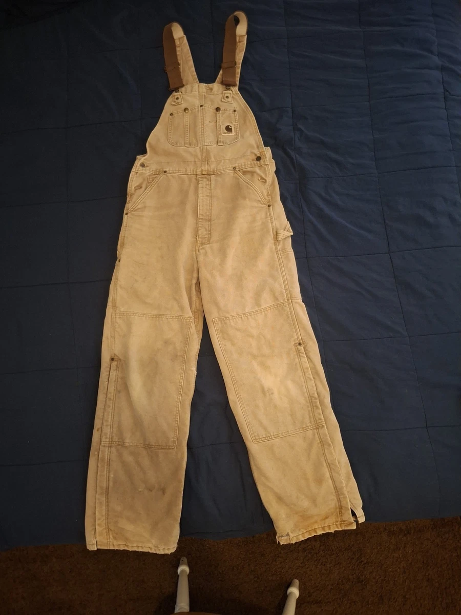 Carhartt ベージュ オーバーオール 38x32 Vintage 90s Carhartt Double