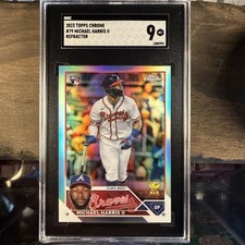 2023 Topps Chrome #79 Michael Harris Jr. Rookie REFRACTOR SGC 9 MINT RC