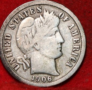 1906 O New Orleans Mint Silver Barber Dime