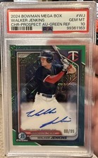 Walker Jenkins 2024 Bowman Chrome Mega Box Autos Green Refractor Auto /99 PSA 10