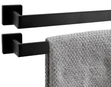 2 Packs 28 Inch Bathroom Towel Bar SUS304 Stainless Steel Matte Black Towel H...