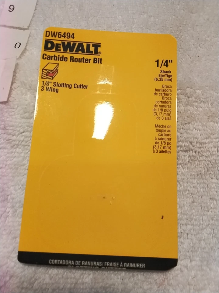 DEWALT DW 6494 CARBITE ROUTER BIT 1/4"SHANK 1/8"3 WING CUTTER - Image 4 of 4