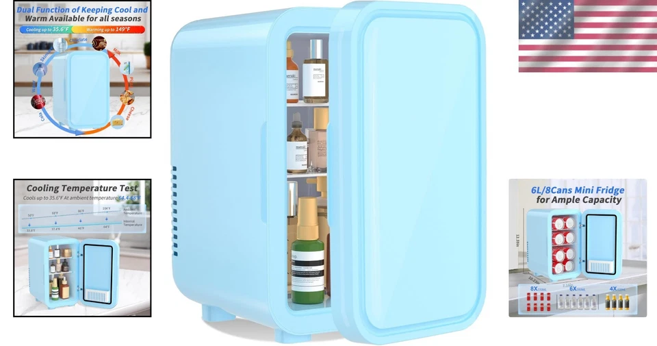Portable 6L Mini Fridge - Compact Thermoelectric Cooler for Skincare & Beverages - Image 2 of 4