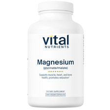 Vital Nutrients Magnesium, Glycinate  Malate, 200 Vegan Caps Exp:08/2028