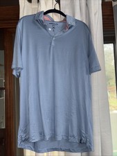 Kenneth Cole Golf Polo Shirt Micro Striped Ocean Breeze Wicking UPF 50 Size L