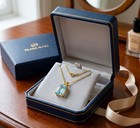 GENUINE 1.85 Cts AQUAMARINE PENDANT SOLID 14k GOLD - Free Appraisal Service -NWT
