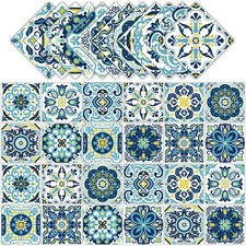 24 PCS Retro Mexican Tile Stickers Peel and Stick Wall 6 inch,